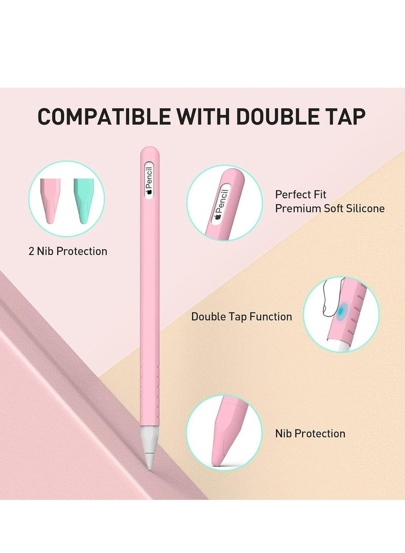 Case For Apple Pencil 2nd Generation 2 Pack Protective Silicone Cover + 2 Nibs Cover Fit For IPad Pro 11 12.9 Inch Soft Sleeve Compatible With Magnetic Charging And  - Image 4