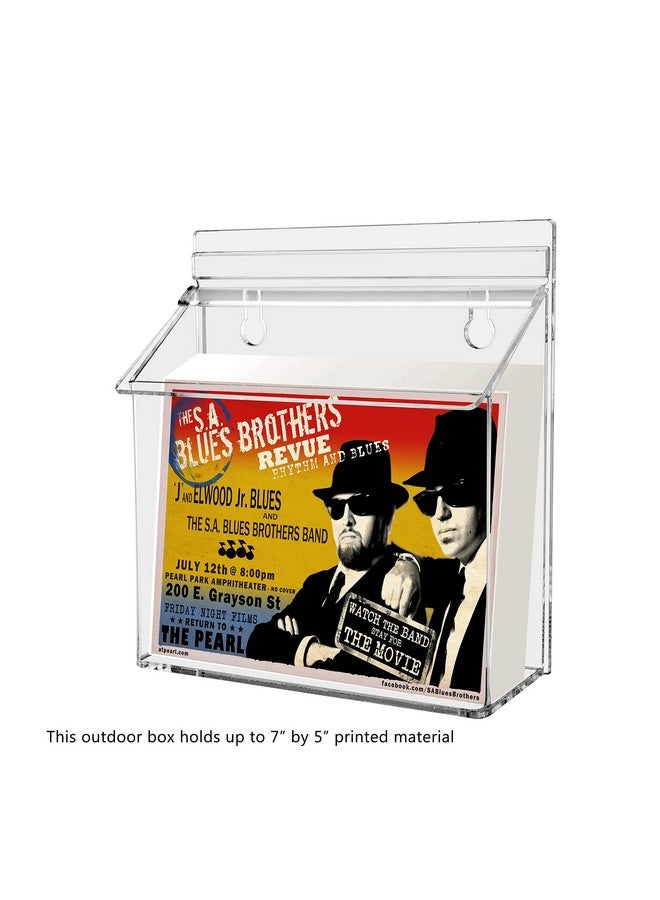 Marketing Holders Outdoor Brochure Holder Holds 7.5 X 5.5 Advertising Postcards Clear Acrylic Wall Mount Promotional Material Box With Lid Includes Adhesive Strips And Take One Sticker - Image 3