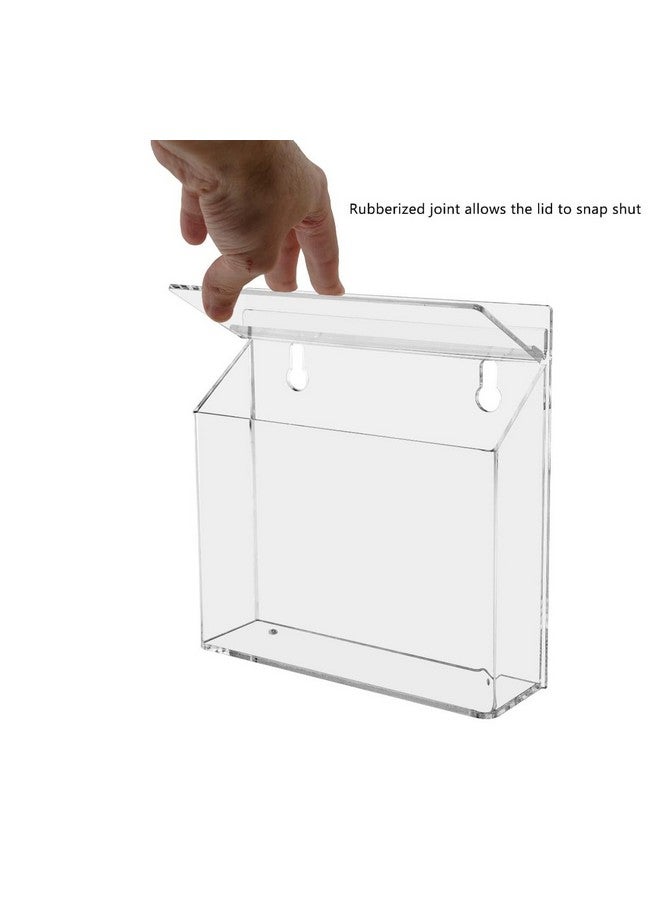 Marketing Holders Outdoor Brochure Holder Holds 7.5 X 5.5 Advertising Postcards Clear Acrylic Wall Mount Promotional Material Box With Lid Includes Adhesive Strips And Take One Sticker - Image 4