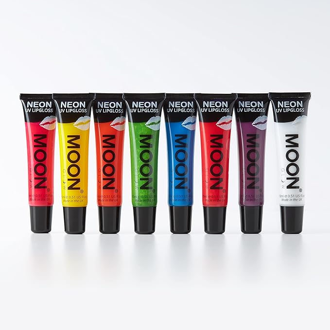 Moon Glow Neon UV Lip Gloss 15ml Blue Bubblegum Scented and glows brightly under UV - Image 3