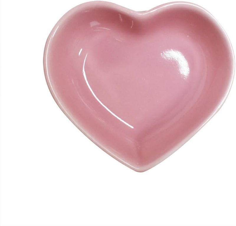Yuauy 6 pcs Pink Heart Shaped Porcelain Soy Sauce Dish 165 oz Ceramic Dip Dipping Bowls for Dinner Baking BBQ and Cooking - Image 2