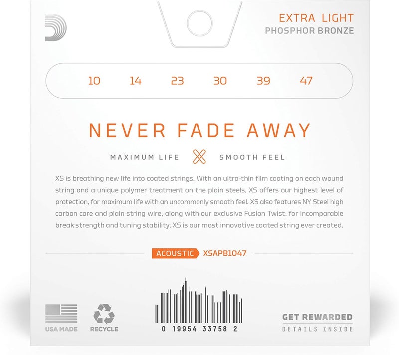 D'Addario XS Phosphor Bronze Acoustic Guitar Strings - Image 2