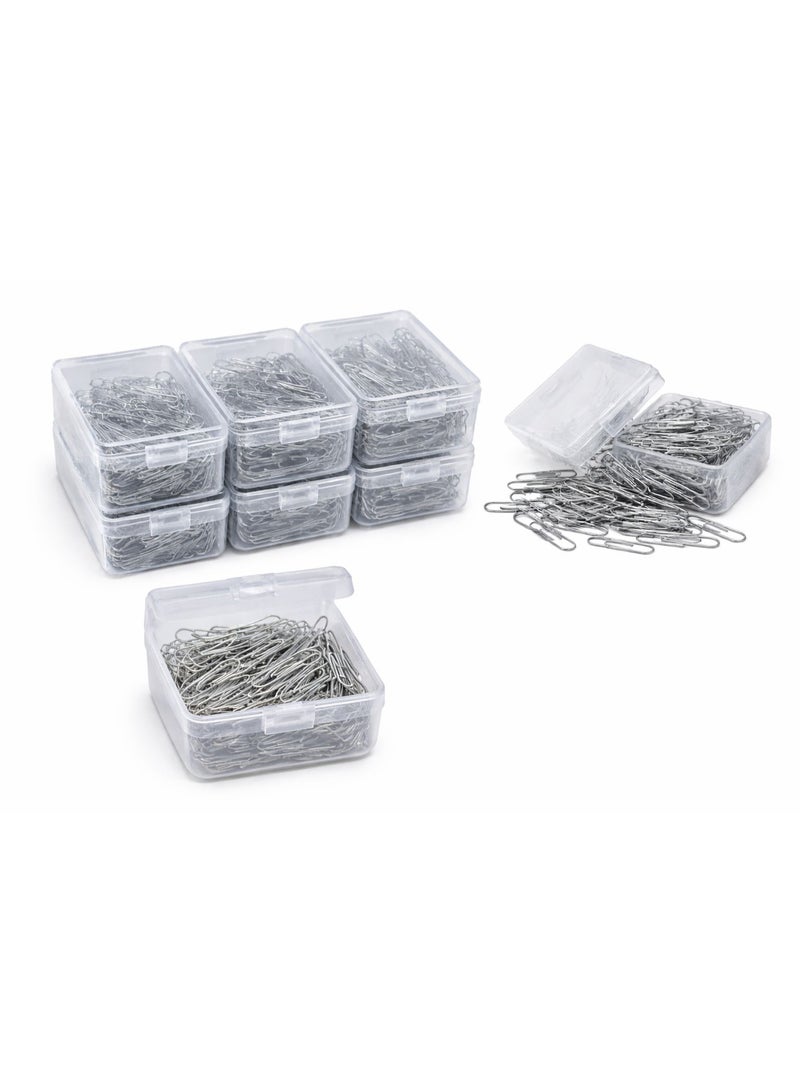 Fikriyah Paper Clips Box of 2 – 80 Pieces Each – Durable Metal Paper Clips in Clear Storage Case - Image 2