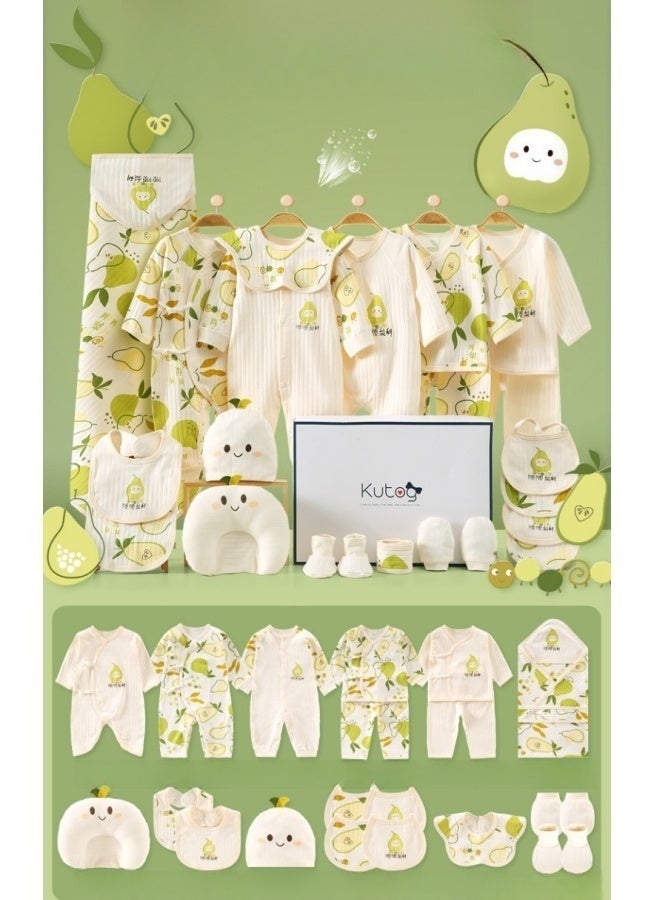 دوكو طقم هدايا حديثي الولادة 22 قطعة، طقم ملابس حديثي الولادة للأولاد والبنات، مستلزمات ملابس أطفال مع بطانية، قطن فاخر 100%، لفصول الربيع والصيف والخريف والشتاء - Image 1