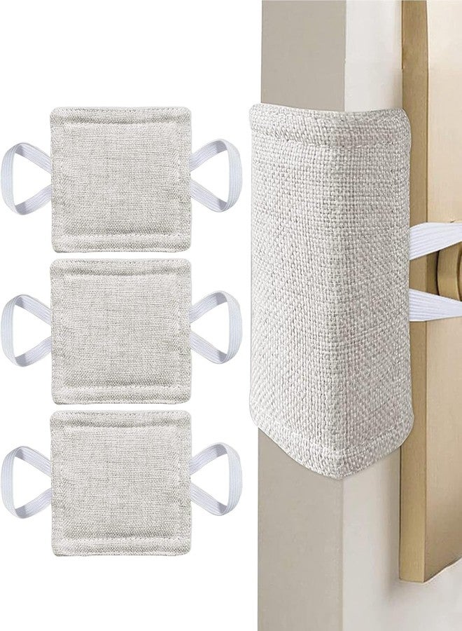 DHVSAM Door Silencer Quiet Door Closer Cushion, Padded Door Latch Cover for Nursery, Baby, Light Sleepers Noise Reduced Prevent from Locking for Toddler Safety - 4 x 3 inch, Natural Colored (3 Pcs) - Image 1