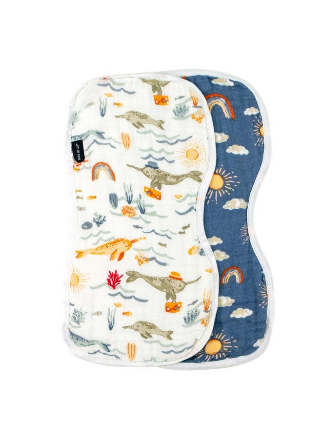 Bebe au Lait Bebe au Lait Classic Muslin Baby Burp Cloth Set - Narwhal and Hello Sunshine
