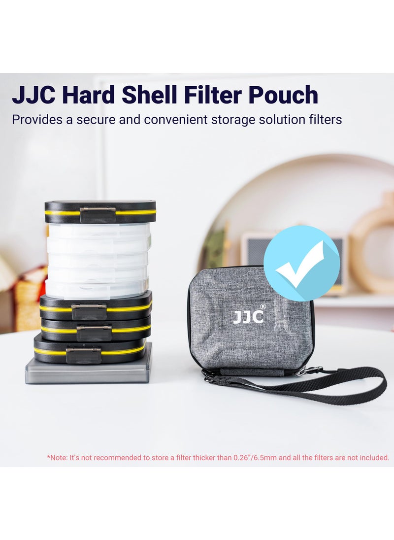 JJC JJC Hard Shell Lens Filter Pouch Case for 10 Circular Filters Up to 67mm, Dustproof & Water-Resistant Camera Lens Filter Storage Wallet for ND UV CPL Filter  - Image 2