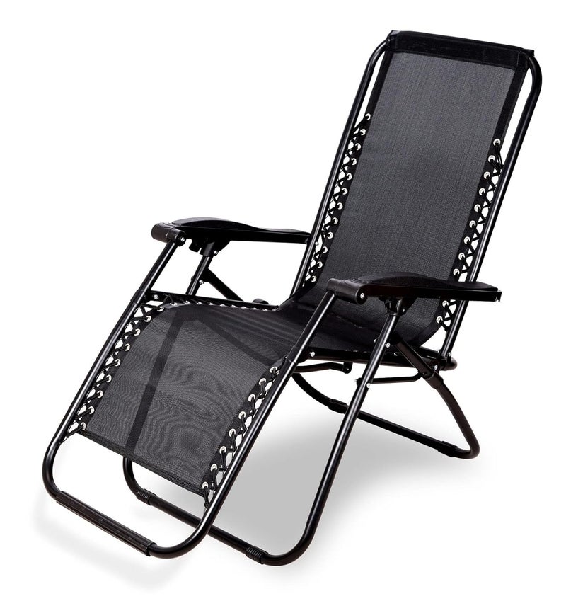 STAR WORK كرسي ستار وورك زيرو غرافيتي كرسي حديقة قابل للطي مع وسادة قابلة للإزالة أسود - Image 1