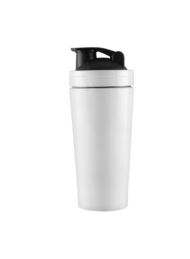 CORPORATE PORIUM CORPORATE PORIUM Stainless Steel Gym Shaker Bottle Shaker Bottles for Protein Shake 100% Leakproof Guarantee Protein Shaker Sipper Bottle Pre Workout Steel Shaker with Measurement 700 ml (White) - Image 1