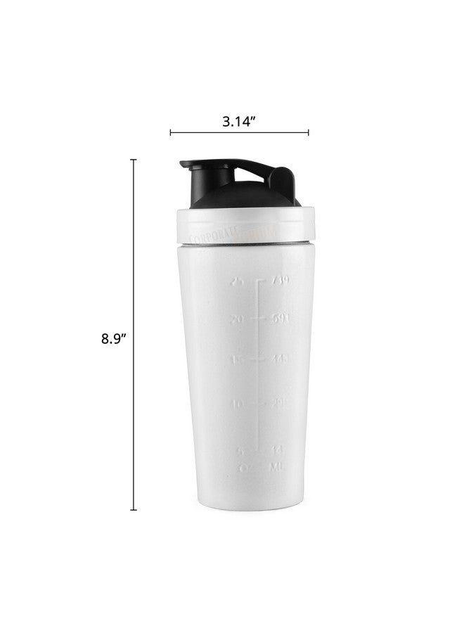 CORPORATE PORIUM CORPORATE PORIUM Stainless Steel Gym Shaker Bottle Shaker Bottles for Protein Shake 100% Leakproof Guarantee Protein Shaker Sipper Bottle Pre Workout Steel Shaker with Measurement 700 ml (White) - Image 4