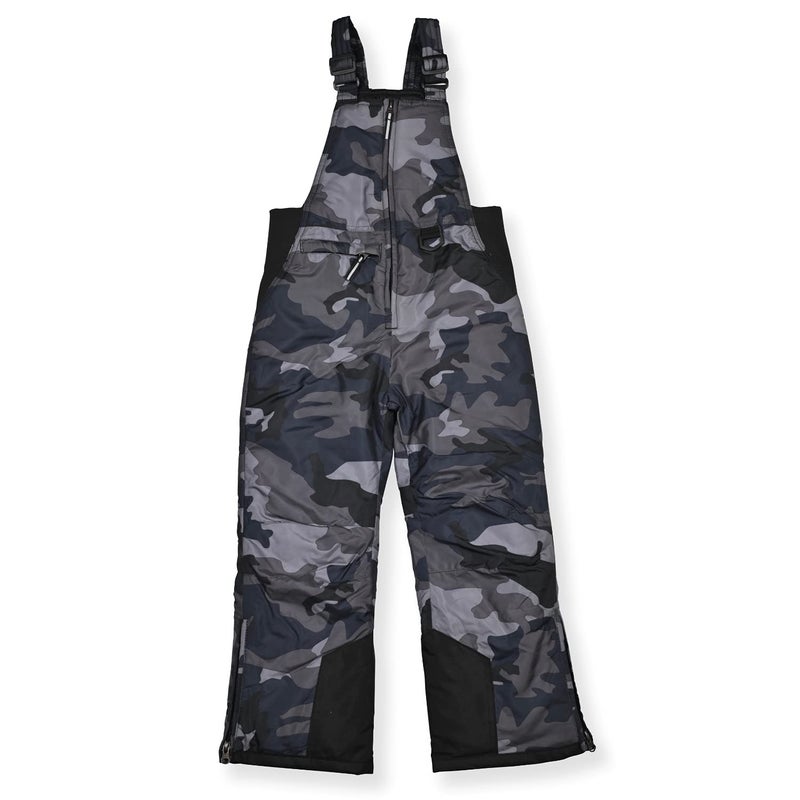 Arctic Quest Boys Girls Unisex Classic Ski & Snow Bib Overall Winter Snowsuit Water-Resistant Windproof Outdoor Rain Bib, Black Camo, 5-6 - Image 1