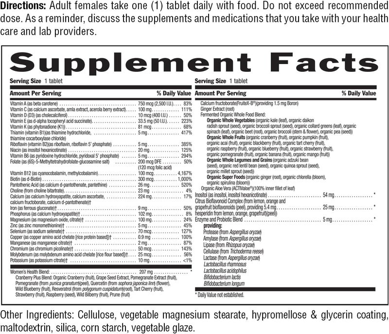 Country Life Womens Core 1 Daily Multivitamin with Iron Cranberry Probiotics and Digestive EnzymesCertified GlutenFree Formula for Energy Immune Support and Complete Digestive Health60 Tablets - Image 5
