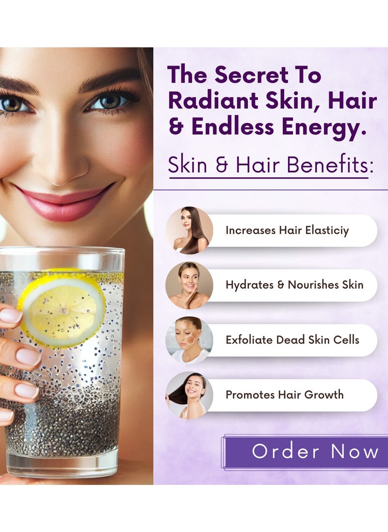 BLISS OF EARTH - Chia Seeds 600gm Raw Good for Weight Loss Healthy Diet Super Food - Image 1