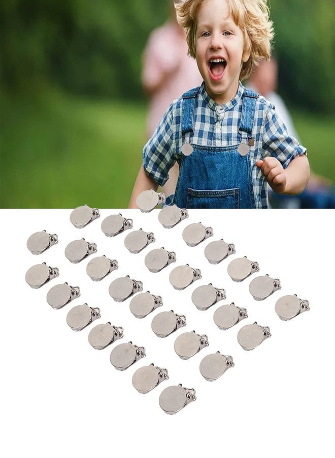 LIANGLIDE Round Pacifier Clips, Suspender Snaps,30pcs Metal Round Clips for Toddler Prevention Electroplated Stainless Steel Suspender Clips for Teething - Image 2
