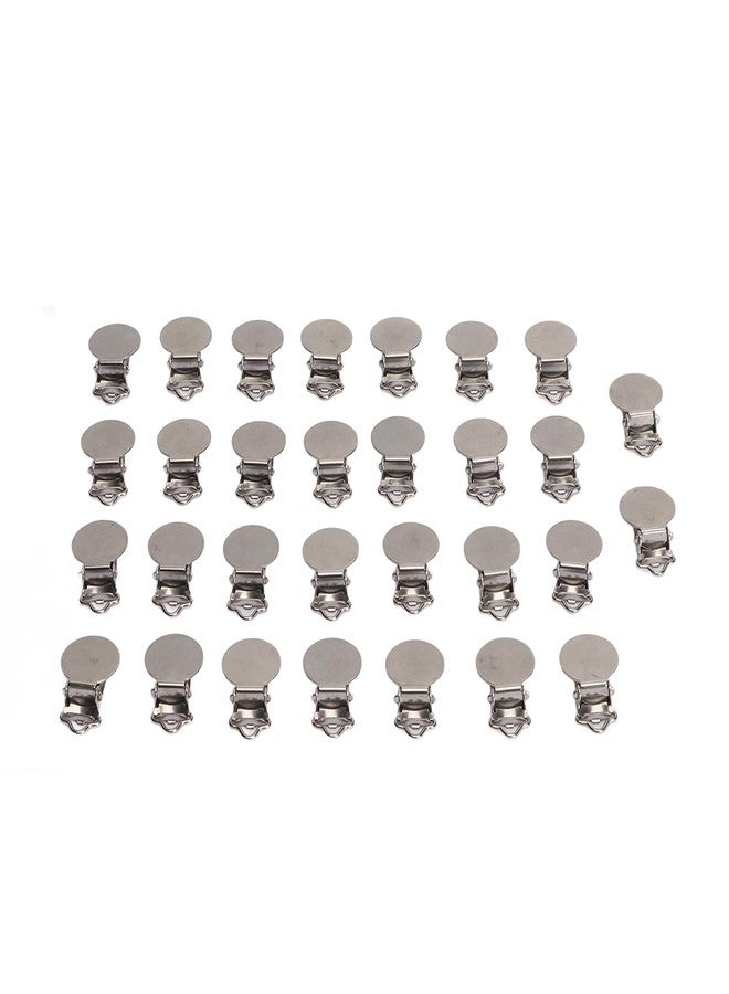 LIANGLIDE Round Pacifier Clips, Suspender Snaps,30pcs Metal Round Clips for Toddler Prevention Electroplated Stainless Steel Suspender Clips for Teething - Image 1