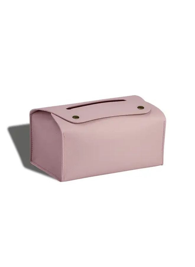 Personalized Pink Leather Tissue Box Cover Luxury Home Decor For Kitchen Office - Image 1