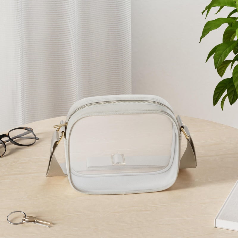 KETIEE Clear Bag Stadium Approved, Clear Crossbody Bag Transparent Purse for Women See Through Handbag with Adjustable Strap for Concerts Sports Festivals (Beige) - Image 3