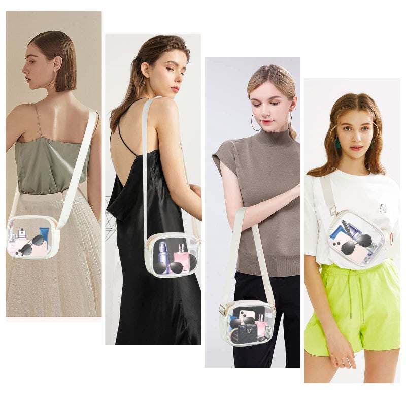 KETIEE Clear Bag Stadium Approved, Clear Crossbody Bag Transparent Purse for Women See Through Handbag with Adjustable Strap for Concerts Sports Festivals (Beige) - Image 2