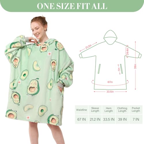 LetsFunny Blanket Hoodie,Oversized Wearable Sherpa Fleece Blanket Sweatshirt,Super Soft Warm Cozy with Giant Pocket,for Women Men Adults Teenagers Kids, One Size Fits All - Image 3