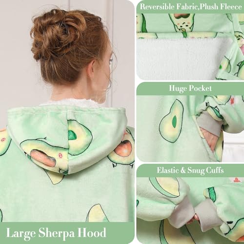 LetsFunny Blanket Hoodie,Oversized Wearable Sherpa Fleece Blanket Sweatshirt,Super Soft Warm Cozy with Giant Pocket,for Women Men Adults Teenagers Kids, One Size Fits All - Image 4