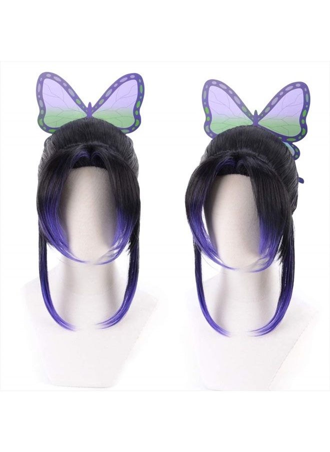 magic acgn Demon Slayer: Kimetsu no Yaiba Anime Wig With Hair Accessory Halloween Wig Costume Cosplay Wig  - Image 1