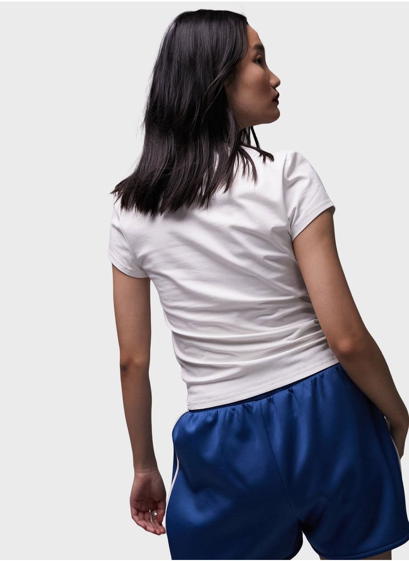 TOPSHOP Crew Neck Ruched Crop Top  - Image 2