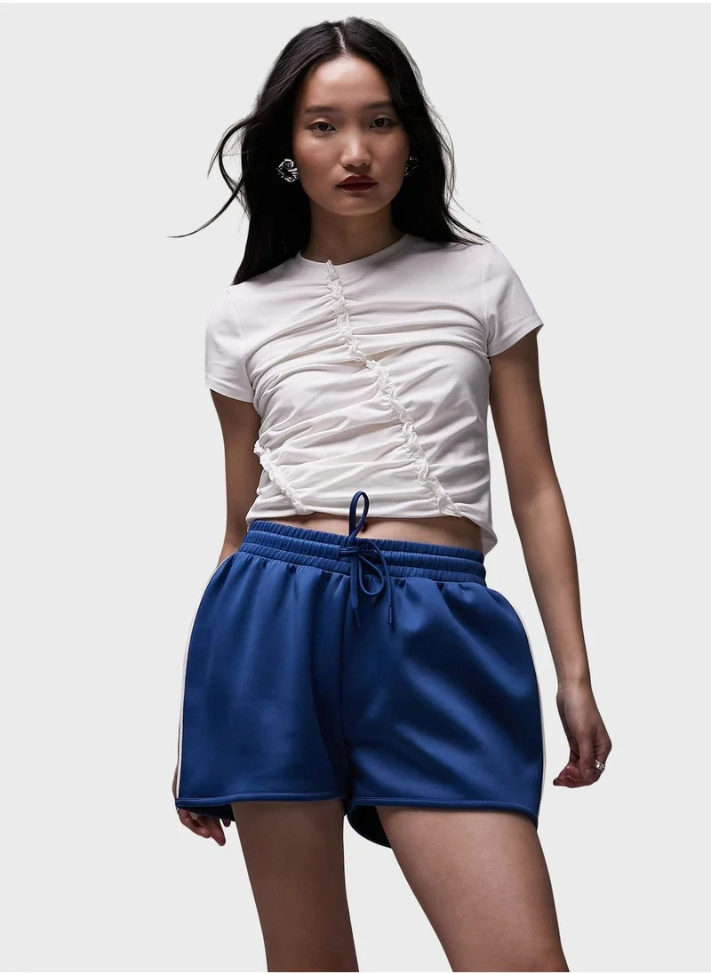 TOPSHOP Crew Neck Ruched Crop Top