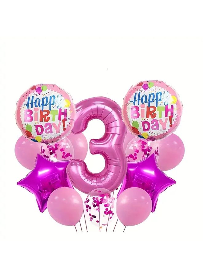 Pink Birthday Balloon Set With Number 6 And Star Balloons For Party Decorations - Image 4