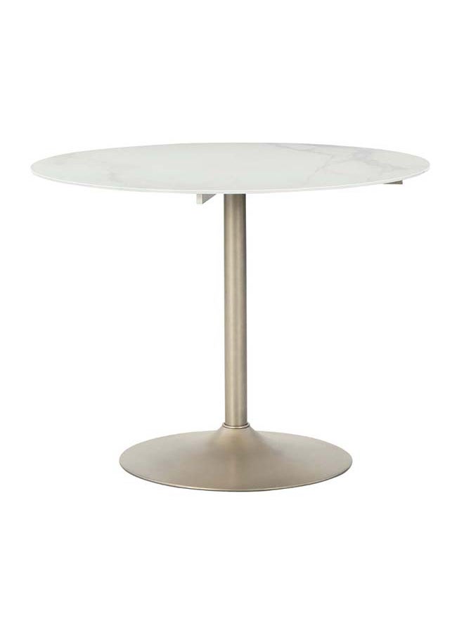 Ashley Homestore طاولة طعام بارشوني معدنية بيضاء 39.38 × 30 بوصة  - Image 1
