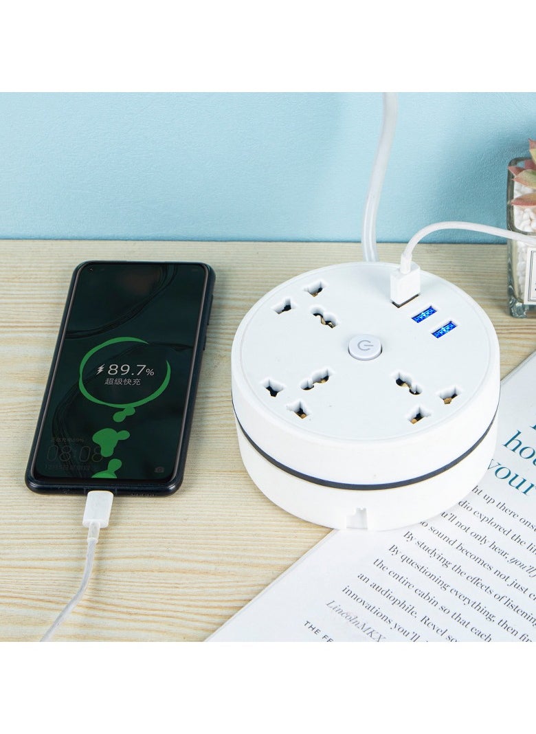 Generic Small Extension Lead with USB Power Strip with 2 Outlets & 3 USB Ports  - Image 1