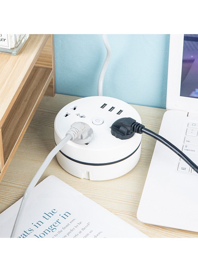 Generic Small Extension Lead with USB Power Strip with 2 Outlets & 3 USB Ports  - Image 2