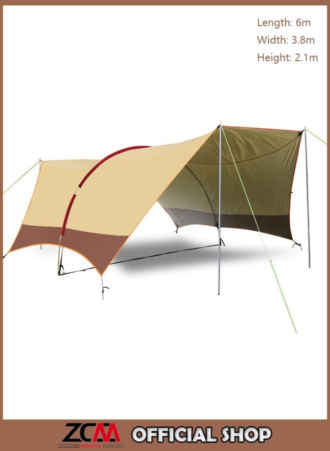 ZCM-HAPPY Outdoor Canopy Tent Sunscreen And Rainproof, Suitable For Family Picnics, Camping, Barbecue Pergola 6x3.8x2.1 meters - Image 1
