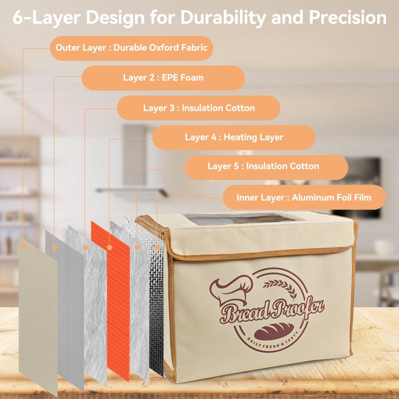ANCENIC Folding Bread Proofing Box with Digital Temp Controller & 99H Timer and Metal Rack Multi-tier Insulated Collapsible Proofers for Sourdough, Pizza, Bread Baking, Yogurt, Kombucha - Image 4