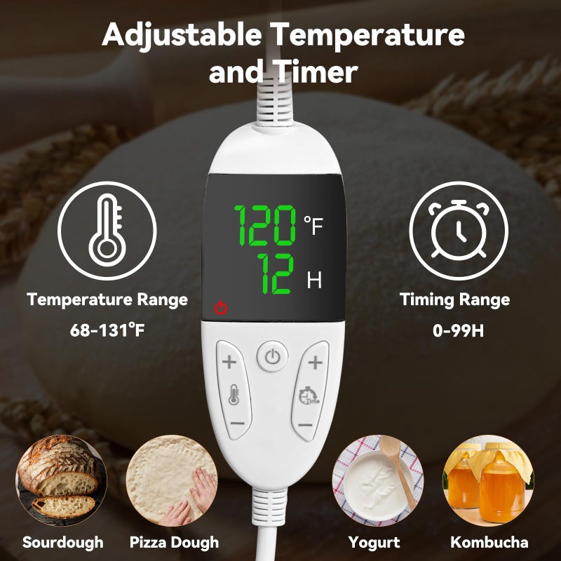 ANCENIC Folding Bread Proofing Box with Digital Temp Controller & 99H Timer and Metal Rack Multi-tier Insulated Collapsible Proofers for Sourdough, Pizza, Bread Baking, Yogurt, Kombucha - Image 2