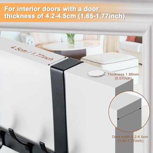BOOMIBOO Over The Door Hooks, Sturdy Door Hanger, Towel Rack Towel Hooks for Bathroom 12 Hooks Large Over The Door for Bathroom, Bedroom，Kitchen - Image 2