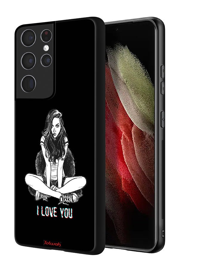 Tolwak Samsung Galaxy S21 Ultra 5G Protective Case Cover I Love You Art - Image 1