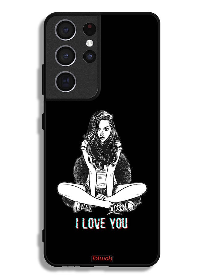 Tolwak Samsung Galaxy S21 Ultra 5G Protective Case Cover I Love You Art - Image 3
