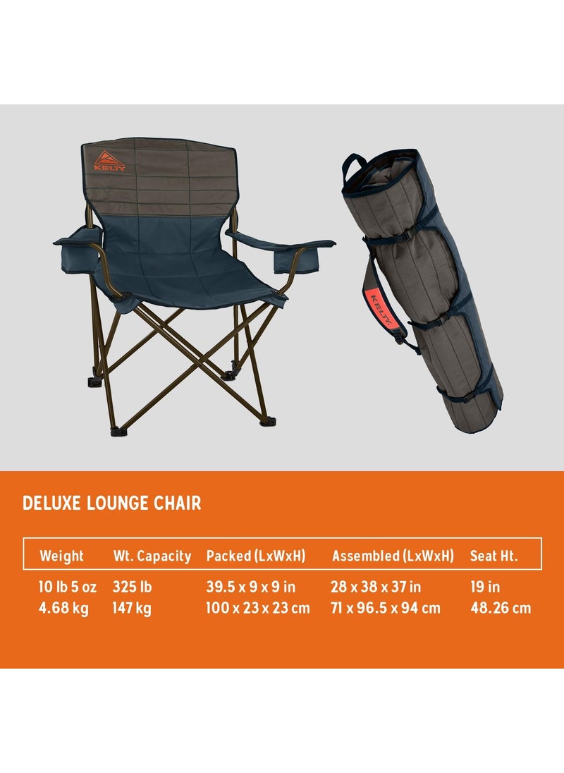 Kelty Kelty Deluxe Lounge Chair  Folding Outdoor Camp Chair Insulated Cupholders Customized Recline Steel Frame Padded Roll Storage 2024 Deep Lake  - Image 3