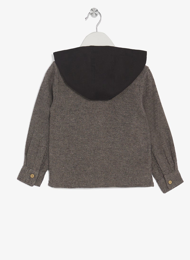 Ripples Boys Long Sleeves Shirt With Hoodie - Image 2