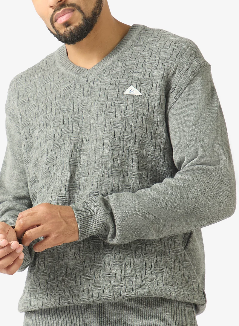 Seventy Five  Casual V Neck Pullover Sweater for Men | Best Price UAE
