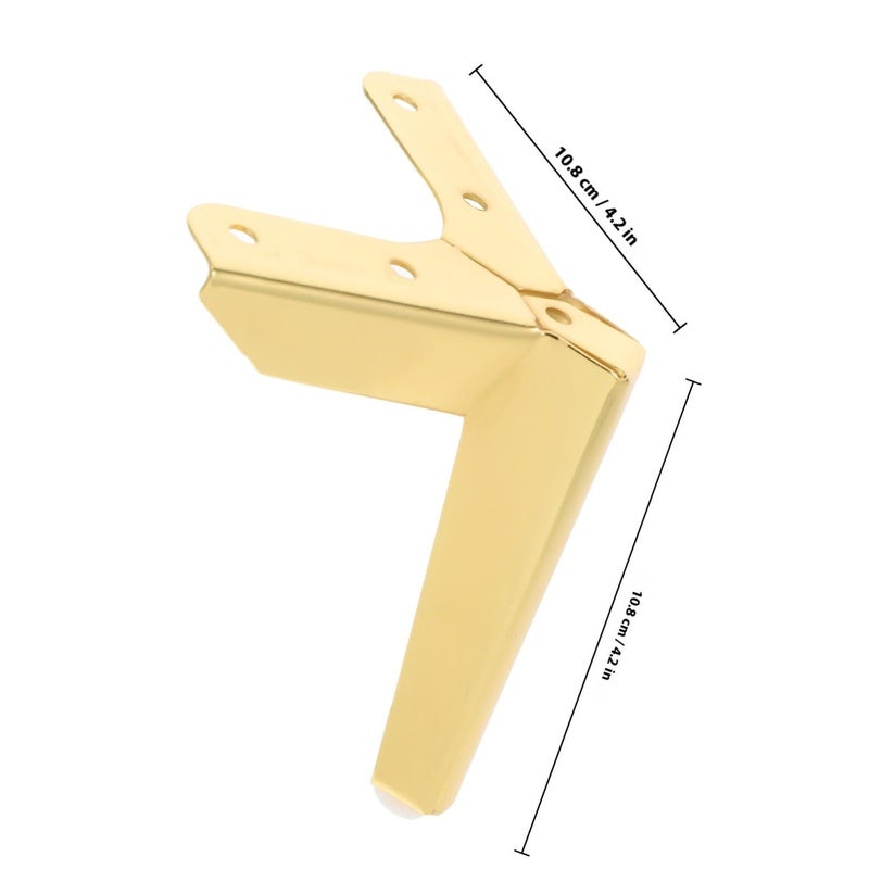 4 Pcs Gold Metal Furniture Legs Heavy Duty Replacement Feet For Sofa Couch Table Desk Cabinet - Image 3
