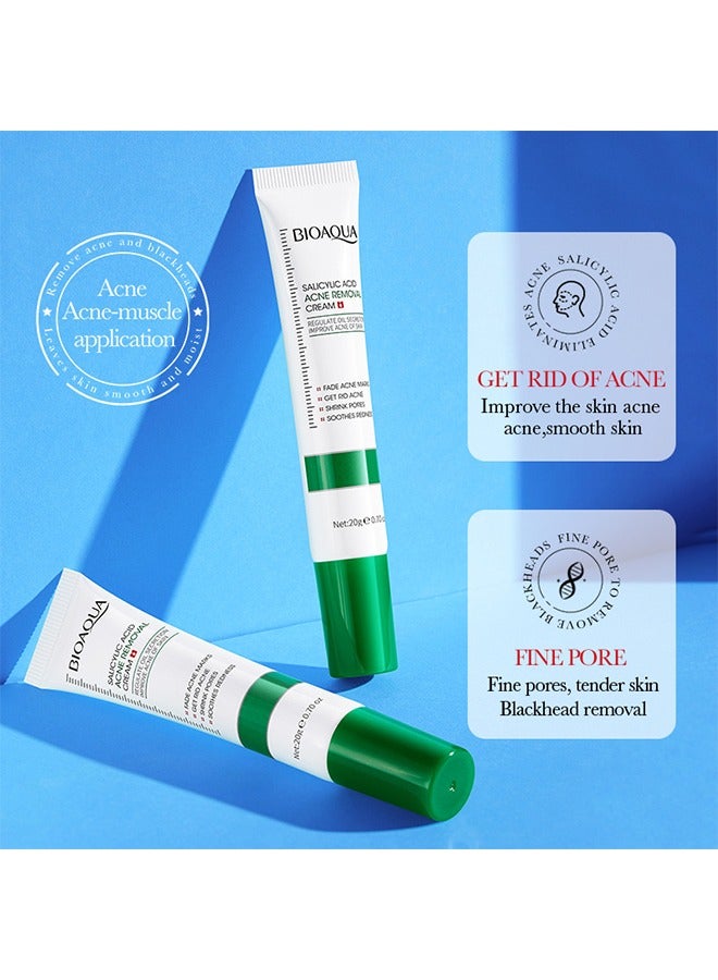 BIOAOUA Salicylic Acid Acne Removal Cream , Acne Treatment Face Cream, Acne Spot Treatment for Face & Acne Dots, Natural Cystic Acne Treatment, For All Skin Types, Premium Acne Scar Cream & Pimple Remover 20g - Image 5