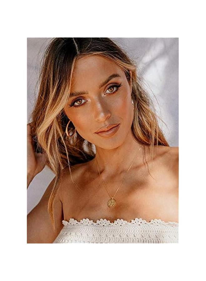 18K Gold Moon Star Lion Evil Eye Love Heart Cross Pendant Necklace Medallion Paperclip Chian Choker Layering Jewery for Women - Image 2