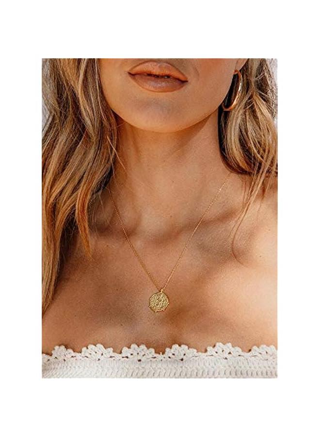 18K Gold Moon Star Lion Evil Eye Love Heart Cross Pendant Necklace Medallion Paperclip Chian Choker Layering Jewery for Women - Image 3