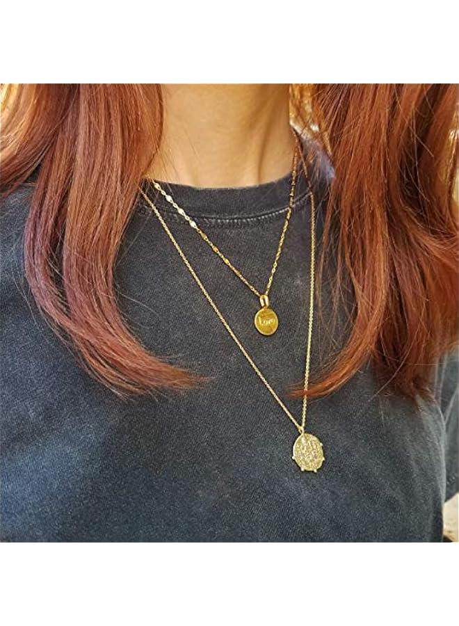 18K Gold Moon Star Lion Evil Eye Love Heart Cross Pendant Necklace Medallion Paperclip Chian Choker Layering Jewery for Women - Image 5