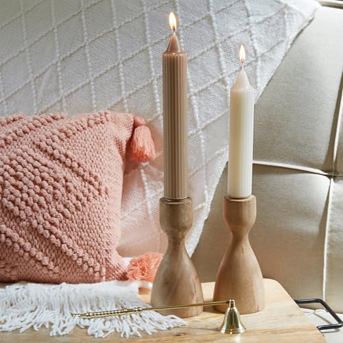 Root Candles مجموعة شموع روت 4 قطع شموع عشاء غير معطرة خالية من القطرات مصنوعة من شمع النحل، 9 بوصة، رمادي غامق - Image 2