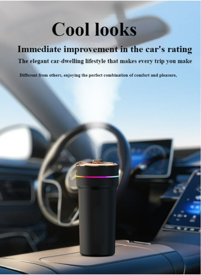 Healife Car aromatherapy humidifier, USB mini aromatherapy air humidifier, mini LED colorful starry sky ceiling atmosphere light, dual atomization port AI smart start, suitable for cars, rooms, home offices, bedrooms  - Image 5