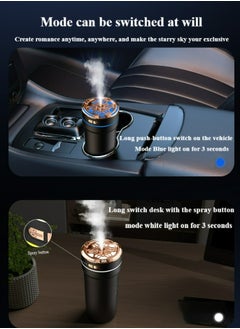 Healife Car aromatherapy humidifier, USB mini aromatherapy air humidifier, mini LED colorful starry sky ceiling atmosphere light, dual atomization port AI smart start, suitable for cars, rooms, home offices, bedrooms  - Image 3