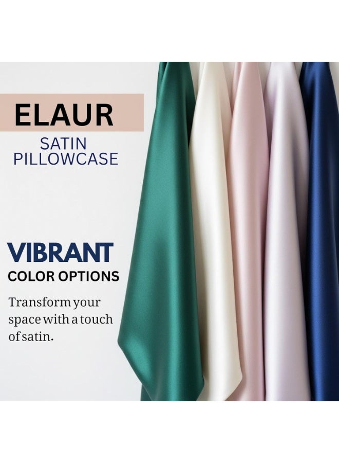 ELAUR Satin Pillowcase for Hair and Skin, Super Soft and Cooling Similar to Silk Pillow Cases 2 Pack with Envelope Closure, Gift for Women Men(20"x26" Standard Size) (Green) - Image 5