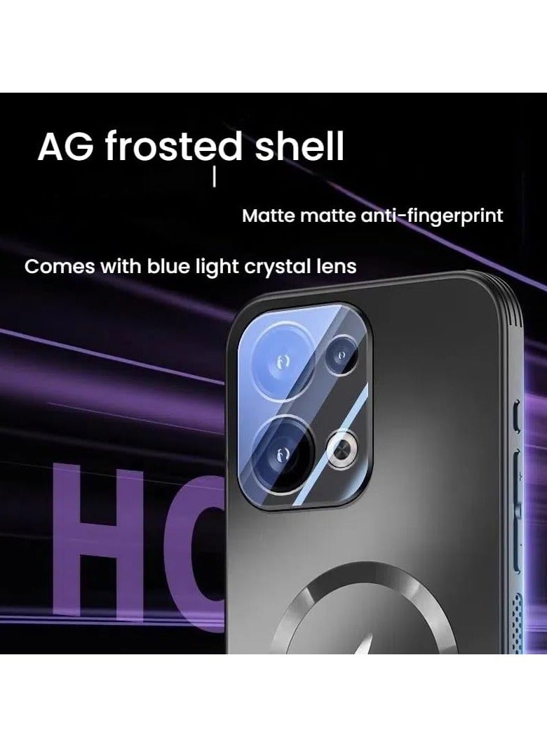 Case for Oppo Reno 13 Ultra thin Magnetic Frosted Phone Case with Fully Wrapped Lens Protection Skin friendly Non slip Protective Cover for Oppo Reno13 - Image 5